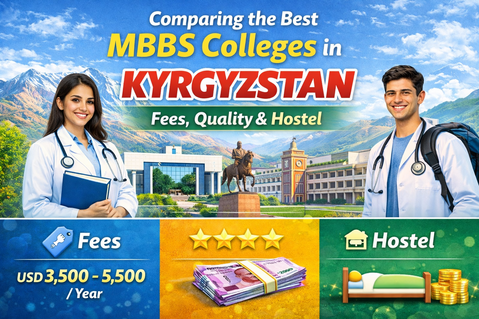 Comparing the Best MBBS Colleges in Kyrgyzstan: Fees, Quality & Hostel